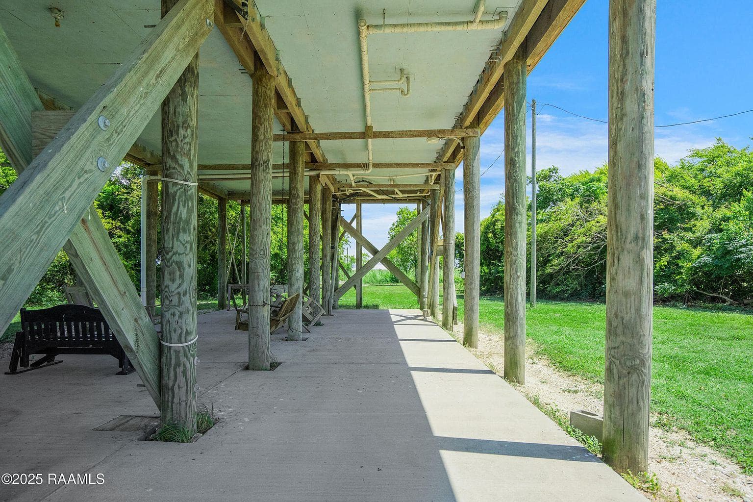 Covered parking under the camp