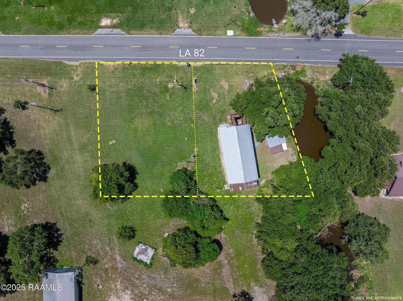 Aerial with parcel outline