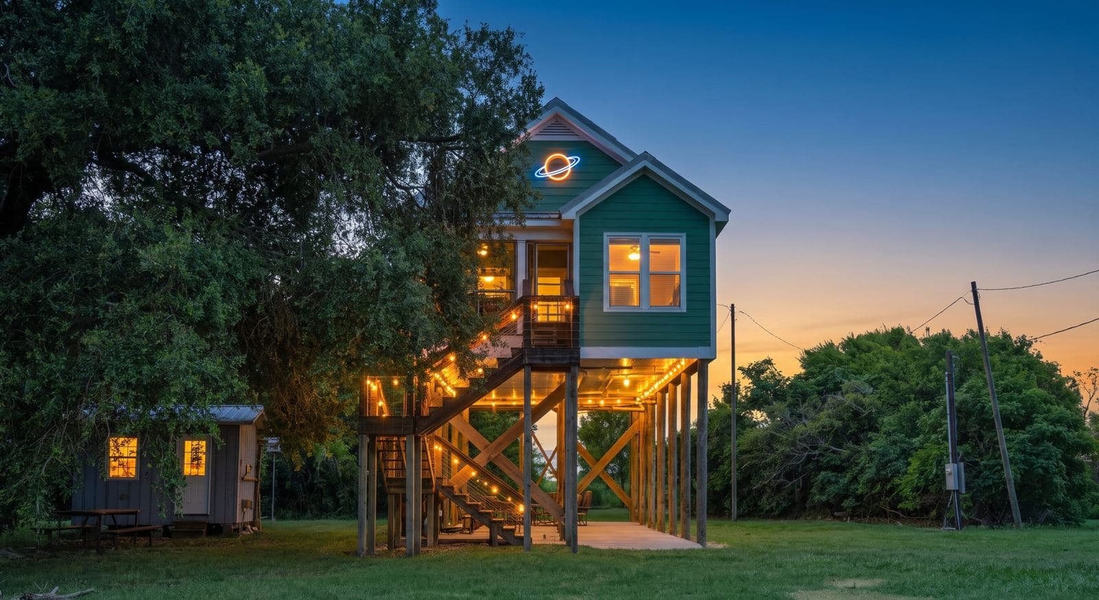 The camp beneath the live oak