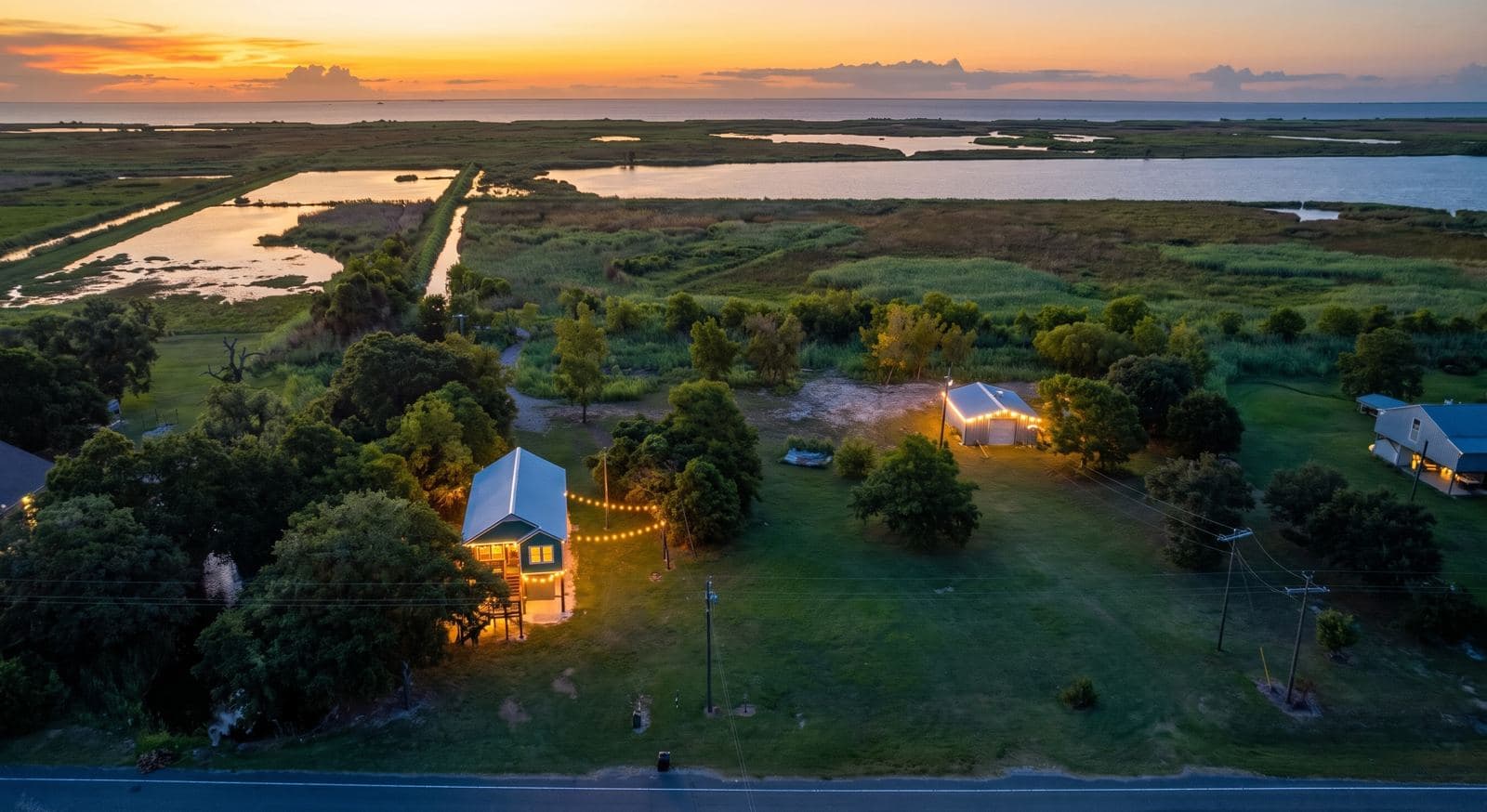 Aerial over the wetlands